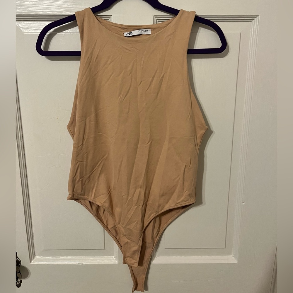 Zara Nude Sleeveless Bodysuit